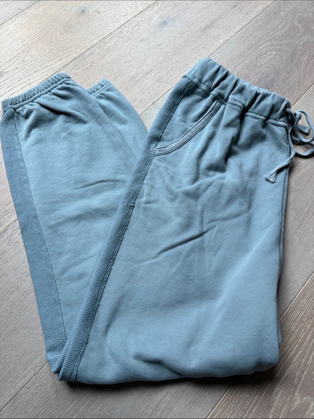 Hem & Thread Light Blue/Grey Women's Drawstring Joggers